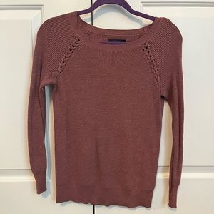 Redish/Brown American Eagle Cable Knit Sweater Size S.